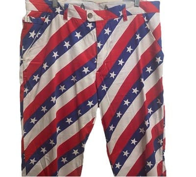 Royal & Awesome Stars & Stripes USA Golf Pants Mens 38X30 - Thumbnail 2