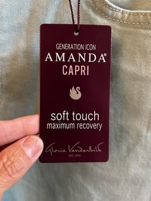 Gloria Vanderbilt Amanda Capri Stretch Jeans 5-Pocket Green Women’s 14P - Thumbnail 3