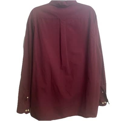 ROWM Button Down Shirt Mens XL Burgundy Long Sleeve Casual Dress Micro Check - Thumbnail 2