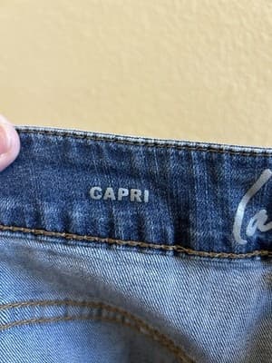 Lane Bryant Capri Jeans Women's 18 Blue Denim Stretch High Rise Cropped Classic - Thumbnail 5