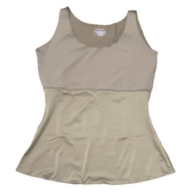 Spanx Womens Hide and Sleek Smoothing Cami Tank Top Size L Beige Slimming Layer