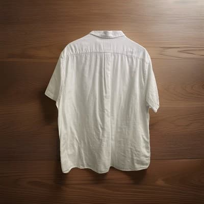 ROWM Shirt Mens XL White Button Down Short Sleeve Cotton Casual - Thumbnail 4