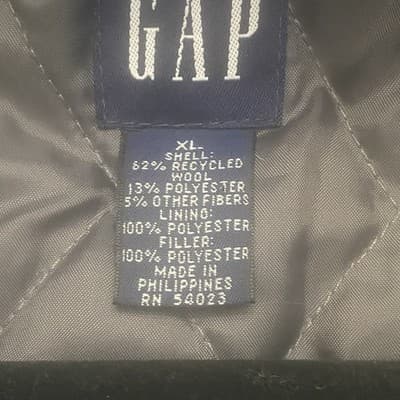 GAP Wool Blend Coat Jacket Full Zipper Draw String Hood US Women's XL - Thumbnail 4