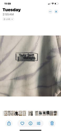 Taylor Swift Midnights Official Crewneck Sweatshirt Lavender Tie Dye 2022 Small - Thumbnail 2