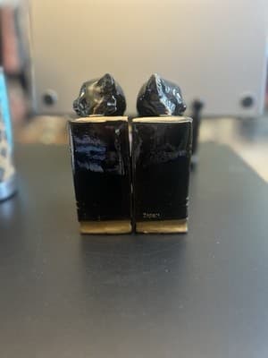 Black & Gold Cat Bookends Pen Holder Red Ware Made In Japan 1950s Spooky Vintage - Thumbnail 2