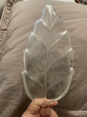 Vintage Clear Glass Leaf-shaped Dish A Hazel-Atlas Piece 1950s Made USA Fall - Thumbnail 3