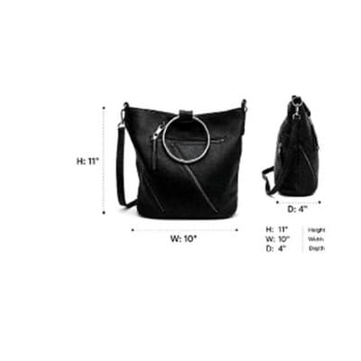 Joe’s Biker Vegan Leather Black Crossbody shoulderBag Gothic Grunge Magnetic Cls - Thumbnail 6