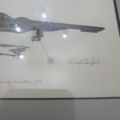 Northrup B2 Charcoal Drawing Signed By Craig Crawford 8X6 Framed - Thumbnail 8