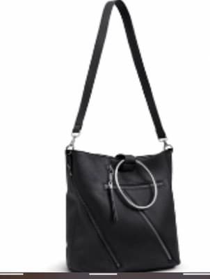 Joe’s Biker Vegan Leather Black Crossbody shoulderBag Gothic Grunge Magnetic Cls - Thumbnail 3