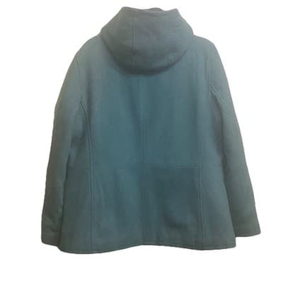GAP Wool Blend Coat Jacket Full Zipper Draw String Hood US Women's XL - Thumbnail 2