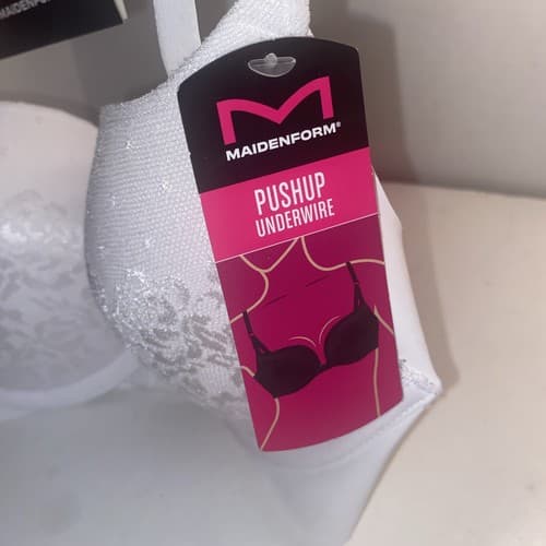 Maidenform Push-up Underwire 34 C Mesh Floral Lace Cups Smooth Sides And Back - Thumbnail 3