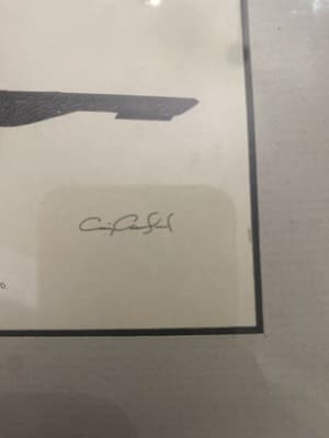 Northrup B2 Charcoal Drawing Signed By Craig Crawford 8X6 Framed - Thumbnail 6