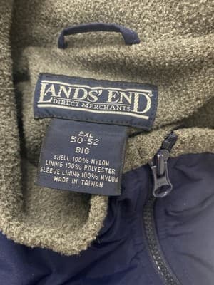 Lands End Nylon Jacket Vintage 2XL Made In Taiwan - Thumbnail 8