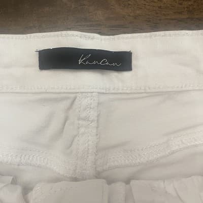 KanCan Womens White Wide Flare Jeans Size 7 W27 9 In Rise Stretch Boho Trendy - Thumbnail 8
