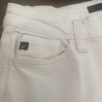 KanCan Womens White Wide Flare Jeans Size 7 W27 9 In Rise Stretch Boho Trendy - Thumbnail 7