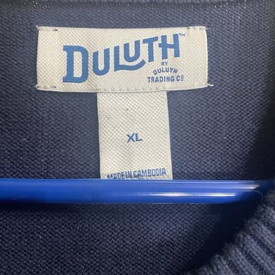 Duluth Trading Crew Neck Sweater Mens XL Blue Heavyweight Cotton Blend Workwear - Thumbnail 4