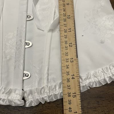 White Corset Lace Up Scalloped Hem Bustier Sz XS Bride Fairy Sexy Siren - Thumbnail 6