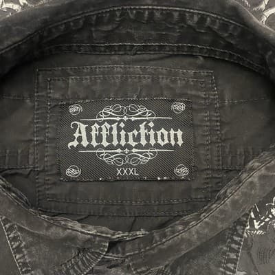 Affliction Y2K MMA GrungeGothic BikerOutlaw Button Up Long Sleeve Shirt Mens 3XL - Thumbnail 9