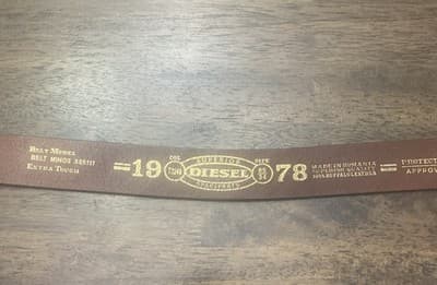Diesel Mens Sz 34 Brown Pure Buffalo Leather Belt Extra Tough Superior - Thumbnail 2