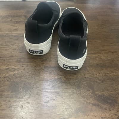 Sperry Top-Sider Ladies 6.5 Platform Slip On Sneakers Memory Foam Comfort Black - Thumbnail 5