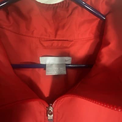 Nike Mens XXL Red Windbreaker Full Zip Mesh Lined Swoosh Y2K - Thumbnail 5