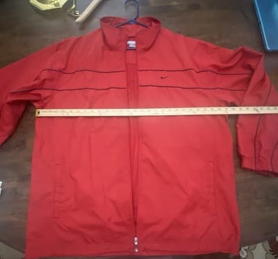 Nike Mens XXL Red Windbreaker Full Zip Mesh Lined Swoosh Y2K - Thumbnail 6