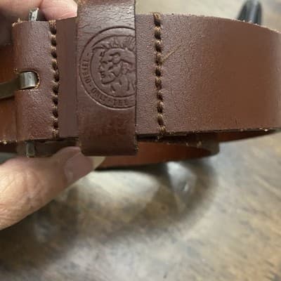 Diesel Mens Sz 34 Brown Pure Buffalo Leather Belt Extra Tough Superior - Thumbnail 3