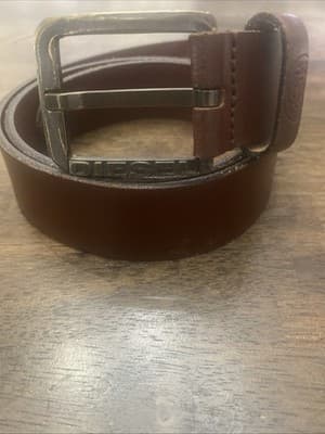 Diesel Mens Sz 34 Brown Pure Buffalo Leather Belt Extra Tough Superior - Thumbnail 6