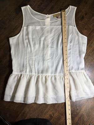 Princess Vera Wang Officecore Sexy Siren Women Ivory Sleeveless Blouse XL - Thumbnail 4