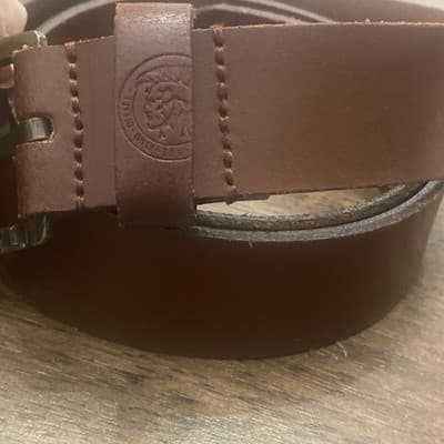 Diesel Mens Sz 34 Brown Pure Buffalo Leather Belt Extra Tough Superior - Thumbnail 7