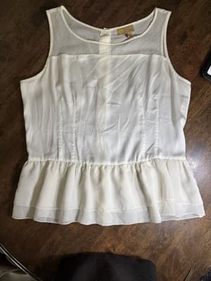 Princess Vera Wang Officecore Sexy Siren Women Ivory Sleeveless Blouse XL - Thumbnail 5