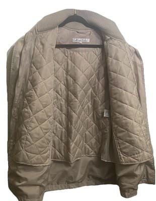 Kenneth Cole Reaction Womens Hooded Coat Taupe W Zip Out Quilted Liner Mid Leng - Thumbnail 2
