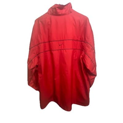 Nike Mens XXL Red Windbreaker Full Zip Mesh Lined Swoosh Y2K - Thumbnail 2