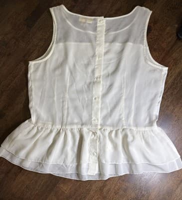 Princess Vera Wang Officecore Sexy Siren Women Ivory Sleeveless Blouse XL - Thumbnail 2
