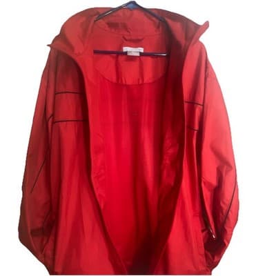 Nike Mens XXL Red Windbreaker Full Zip Mesh Lined Swoosh Y2K - Thumbnail 3