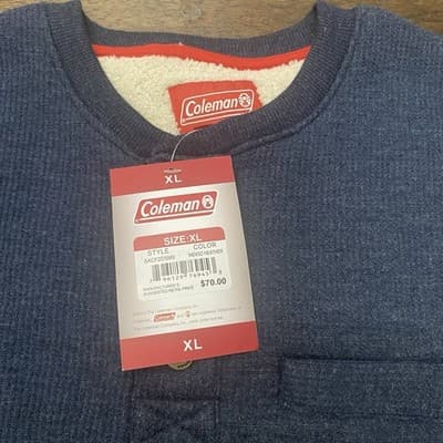 Coleman NWTBonded Waffle Snap Close Sherpa Fleece Lined Shacket Pullover Mens XL - Thumbnail 5