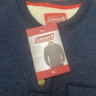 Coleman NWTBonded Waffle Snap Close Sherpa Fleece Lined Shacket Pullover Mens XL - Thumbnail 4