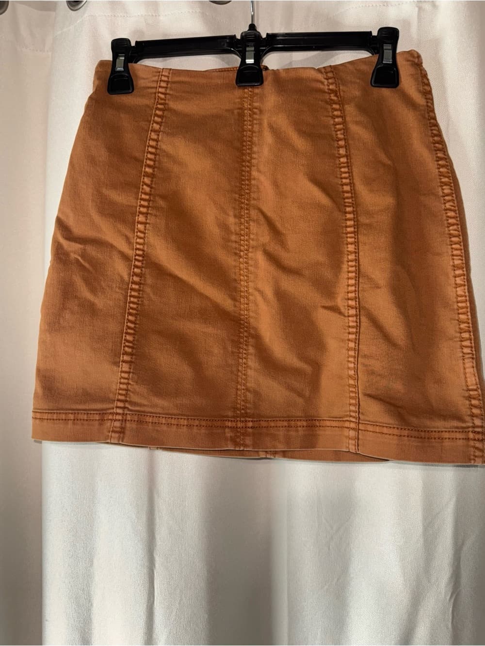 Free People Burnt Orange Panel Mini Skirt zip back spring summer size 4 - Thumbnail 4