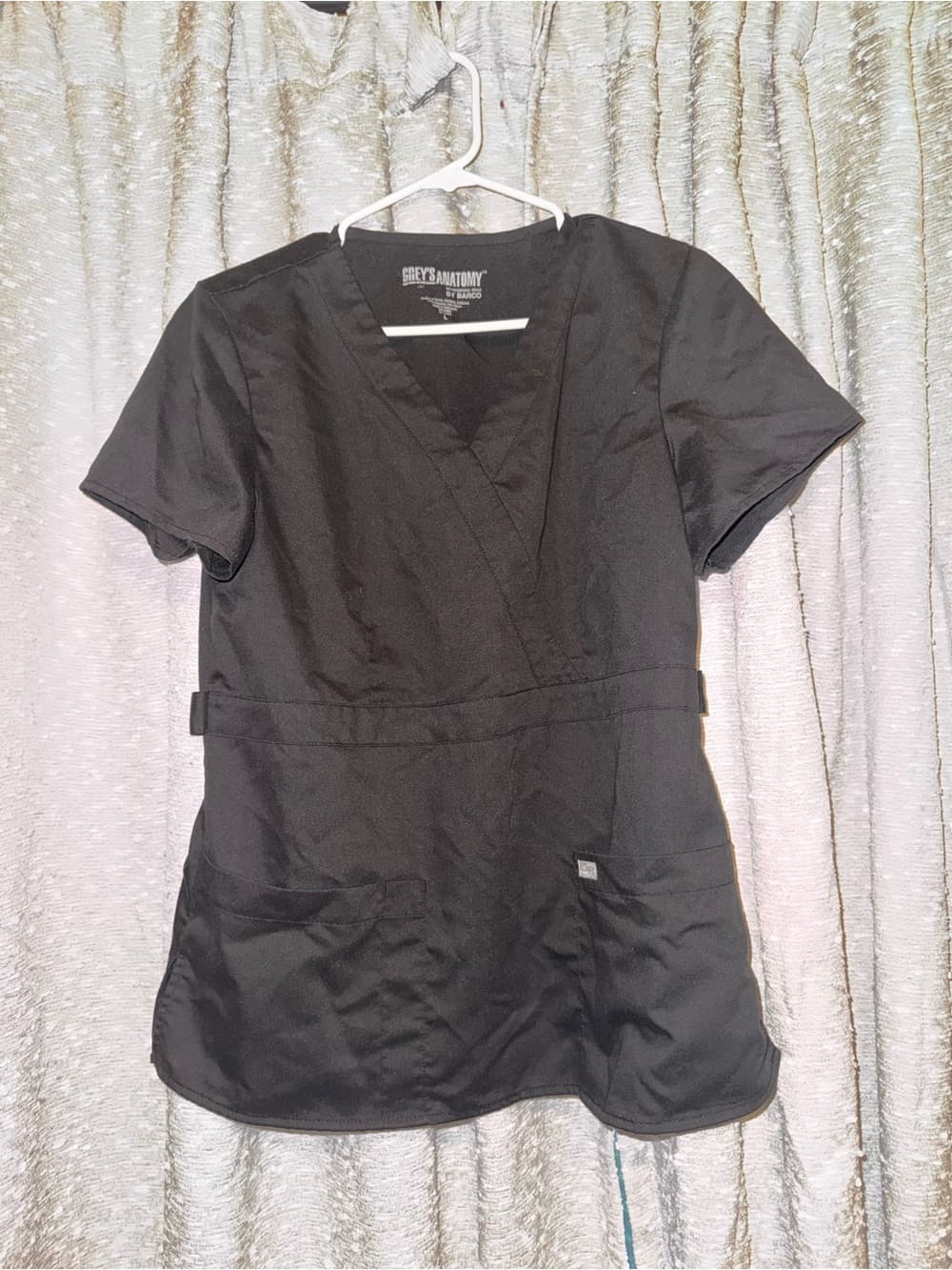 GREY'S ANATOMY by Barco Black Scrub Top Nursing Medical - Thumbnail 2