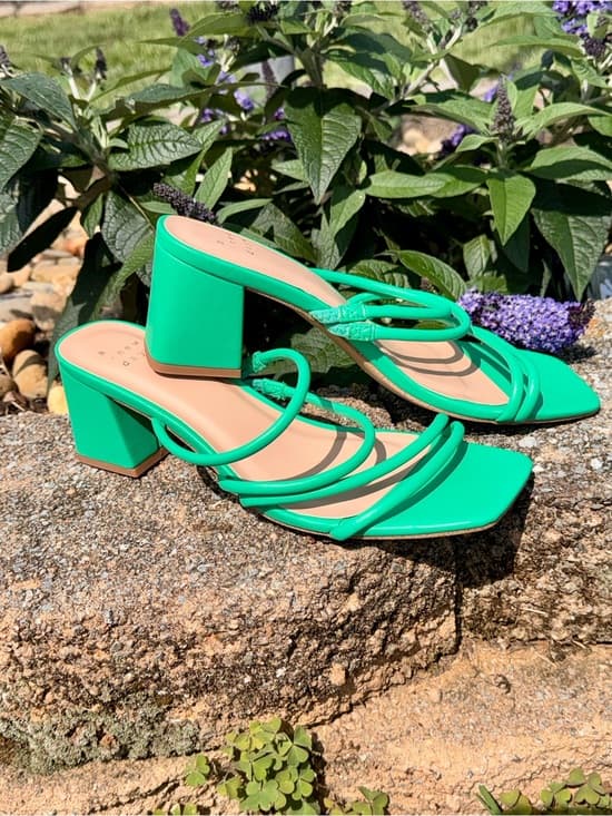 Women’s Strappy Block Heel Sandals in Green Summer Sandals Size 8.5 8 1/2 - Thumbnail 5