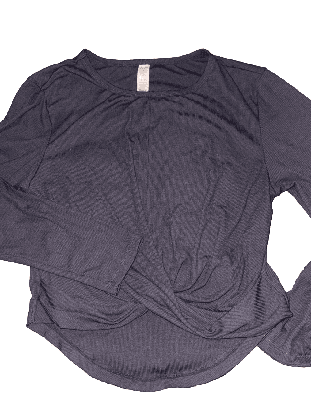 Women’s Long Sleeve Twist Front athletic Top - black - Thumbnail 2