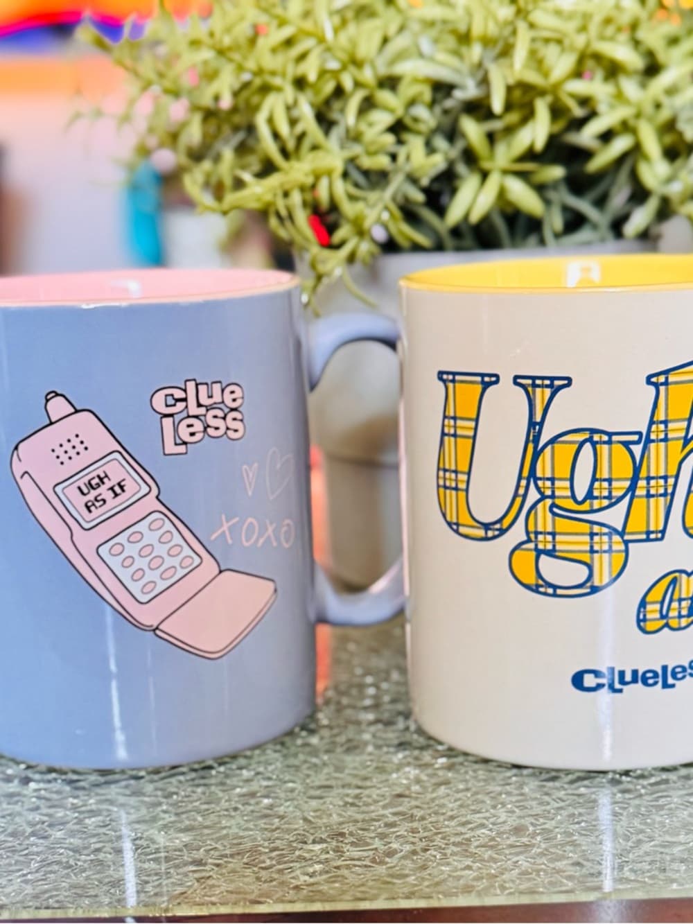 Clueless Graphic Coffee Mugs - Pastel Blue & Cream - Thumbnail 5