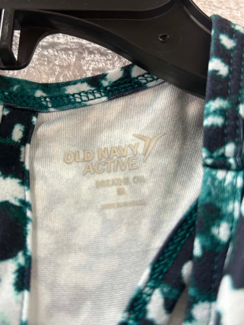 Old‎ Navy Black and Teal Printed Racerback Tank - Thumbnail 2