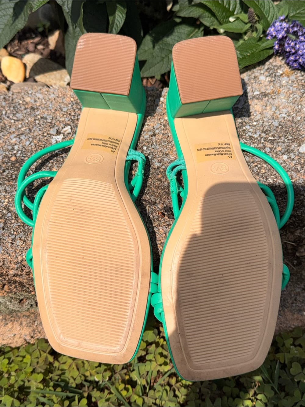 Women’s Strappy Block Heel Sandals in Green Summer Sandals Size 8.5 8 1/2 - Thumbnail 2