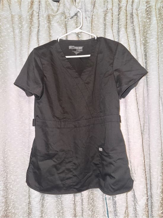 GREY'S ANATOMY by Barco Black Scrub Top Nursing Medical - Thumbnail 3