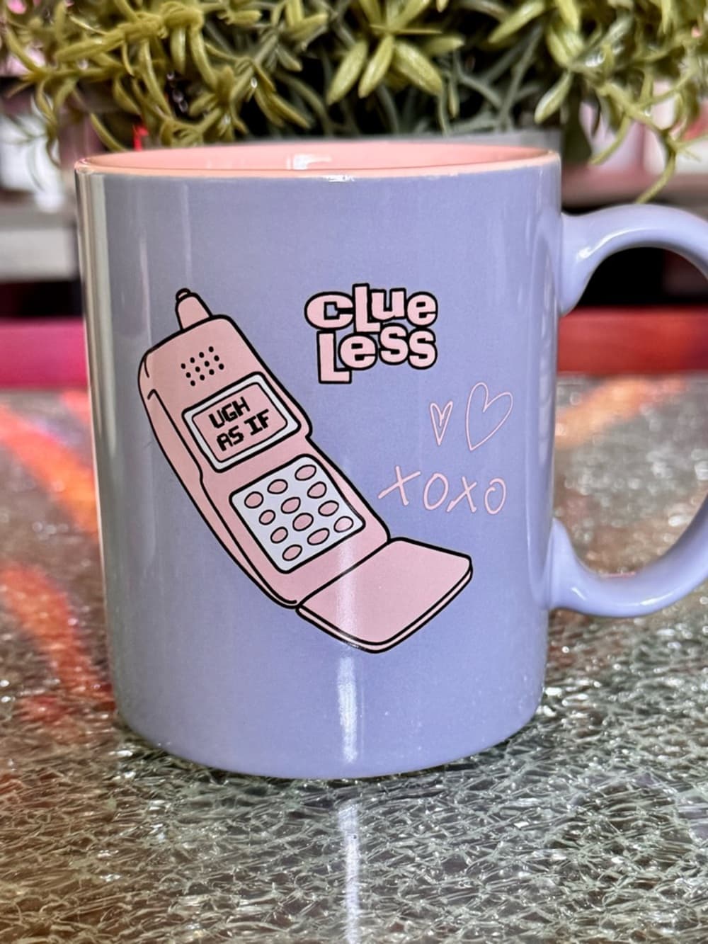 Clueless Graphic Coffee Mugs - Pastel Blue & Cream - Thumbnail 2