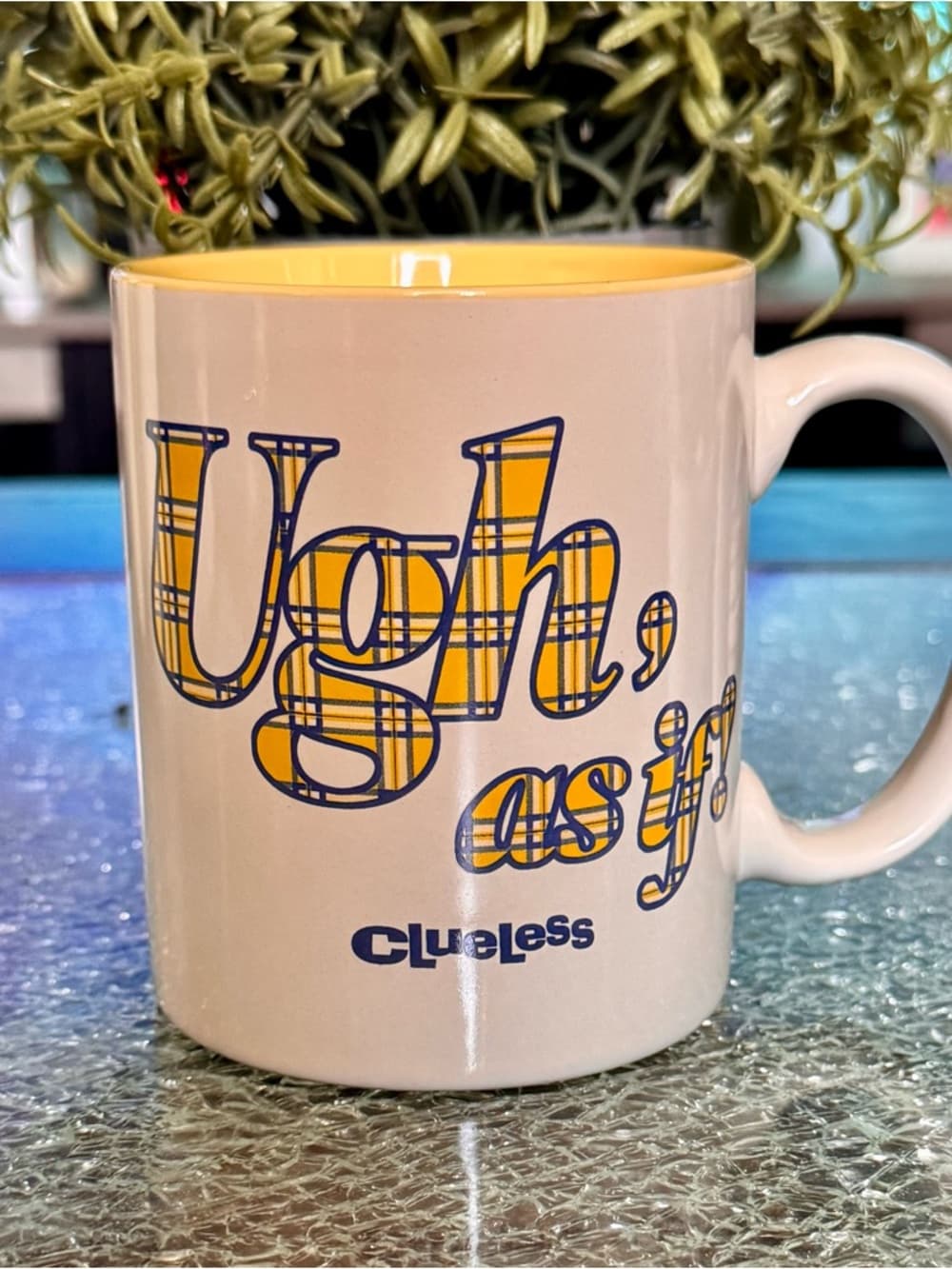 Clueless Graphic Coffee Mugs - Pastel Blue & Cream - Thumbnail 3