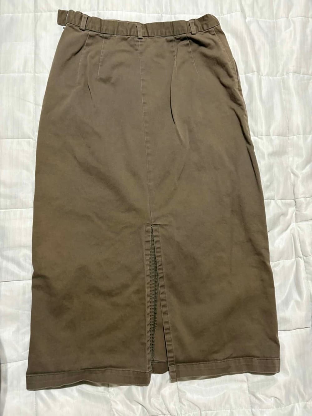 VTG Covington Brown Midi Skirt with Front Vent - Thumbnail 2