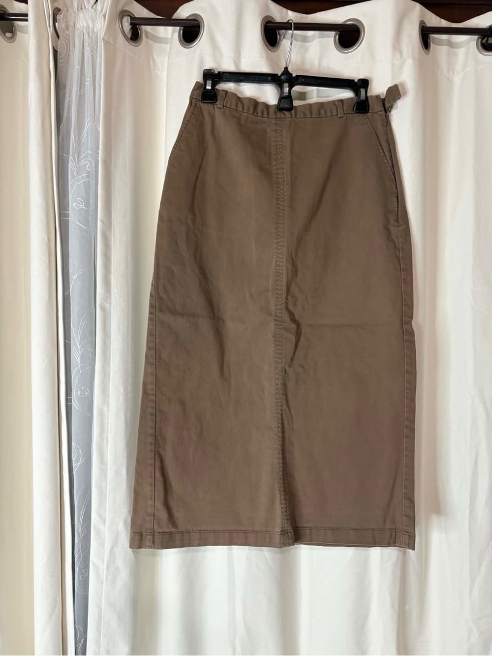 VTG Covington Brown Midi Skirt with Front Vent