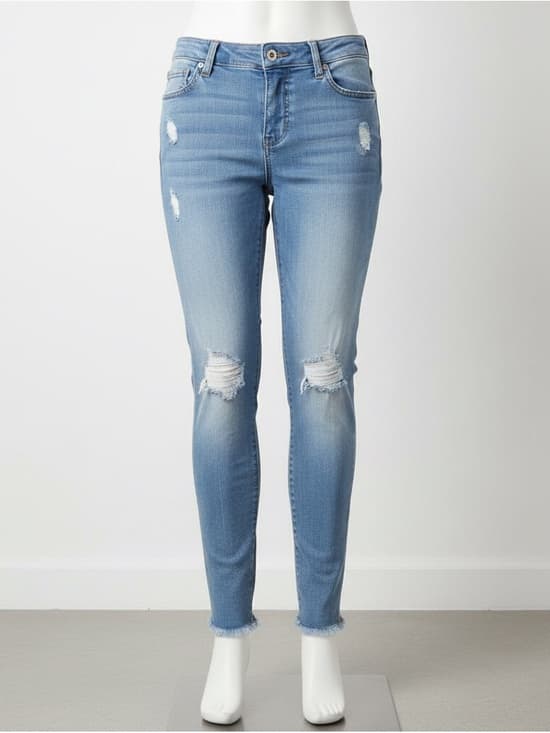 Altar'd State Light Blue Ripped Skinny Jeans - Thumbnail 5